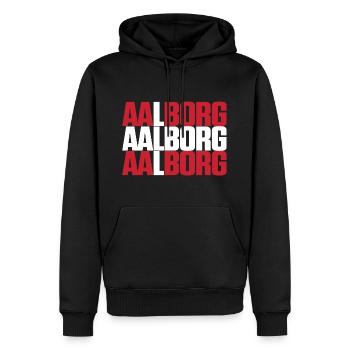 Aalborg Dänemark Fahne - Männer Premium Bio Hoodie - Schwarz - Vorne - Nico (187cm)