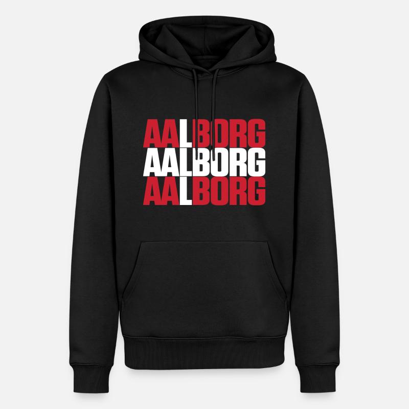 Aalborg Danemark Drapeau - Sweat à capuche Premium bio Homme - noir