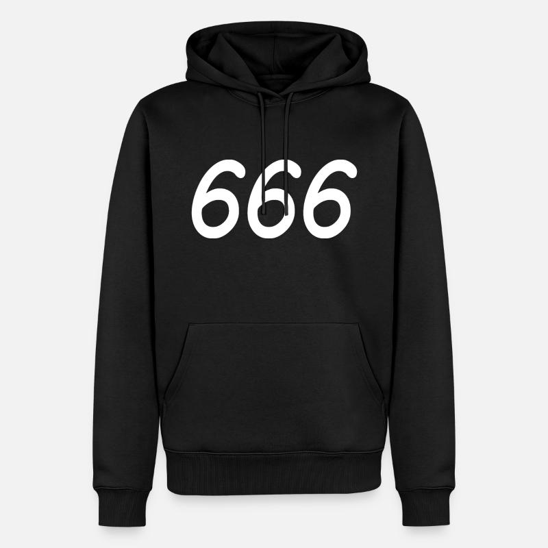666 - Männer Premium Bio Hoodie - Schwarz