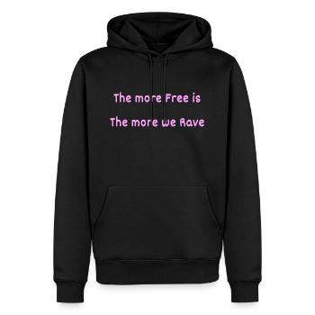 techno free party - Sweat à capuche Premium bio Homme - noir - Devant - Nico (187cm)