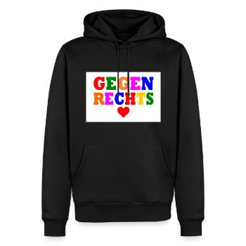 Gegen rechts - Männer Premium Bio Hoodie - Schwarz - Vorne - Nico (187cm)