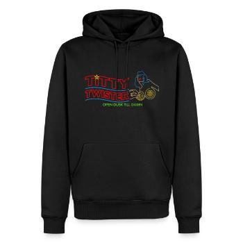 Titty Twister - Männer Premium Bio Hoodie - Schwarz - Vorne - Nico (187cm)