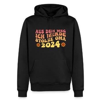Aus Dem Weg Ich Werde Stolze Oma 2024 - Männer Premium Bio Hoodie - Schwarz - Vorne - Nico (187cm)