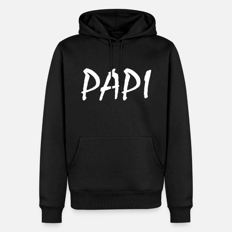 Papi - Felpa con cappuccio ecologica premium da uomo - nero
