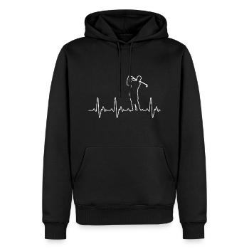 Heart of Golf - Men’s Premium Organic Hoodie - black - Front - Nico (187cm)