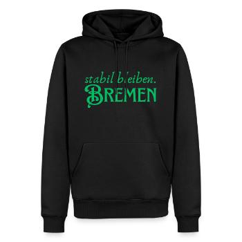 Stabil bleiben Bremen - Männer Premium Bio Hoodie - Schwarz - Vorne - Nico (187cm)