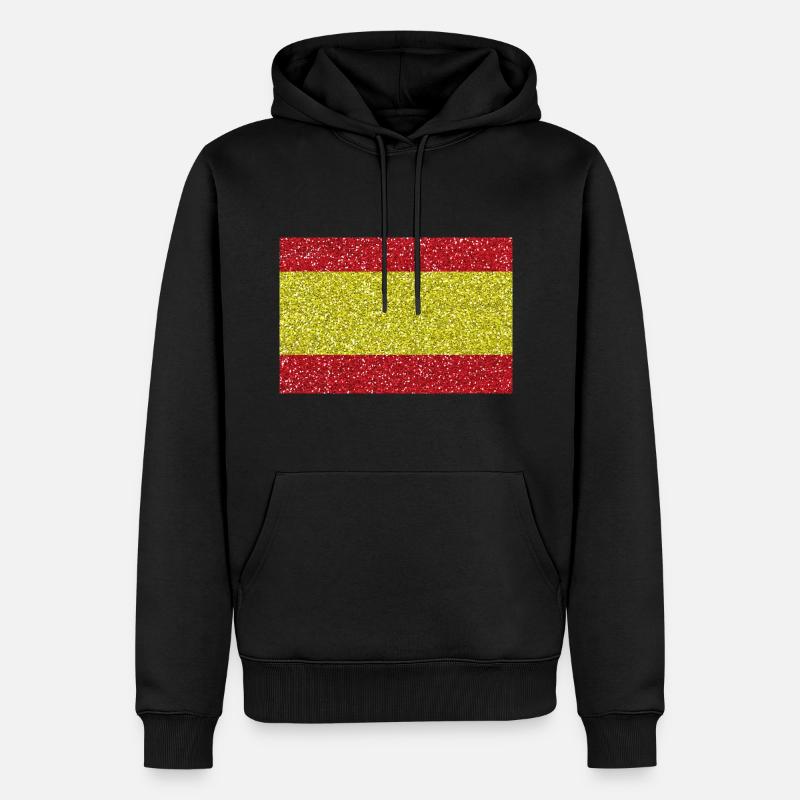 Espagne bannière drapeau espagnol Glitter - Sweat à capuche Premium bio Homme - noir