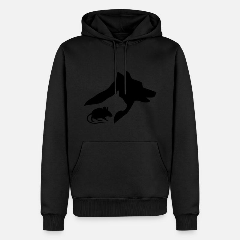 Dog, Cat and Mouse Silhouette - Sweat à capuche Premium bio Homme - noir
