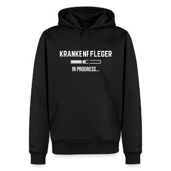 Nurse In Progress - Men’s Premium Organic Hoodie - black - Front - Nico (187cm)