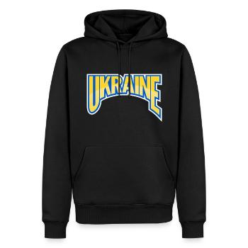 Ukraine Logo Support Peace - Men’s Premium Organic Hoodie - black - Front - Nico (187cm)