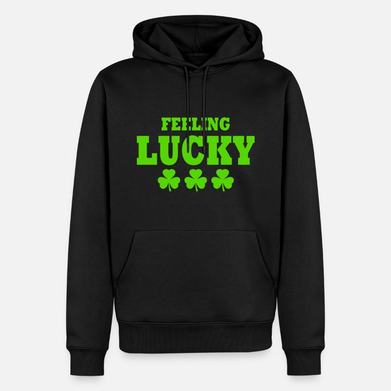 feeling lucky - Männer Premium Bio Hoodie - Schwarz