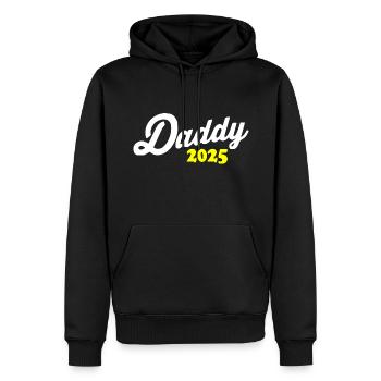 Daddy 2025 - Sweat à capuche Premium bio Homme - noir - Devant - Nico (187cm)
