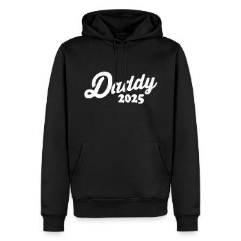 Daddy 2025 - Sweat à capuche Premium bio Homme - noir - Devant - Nico (187cm)
