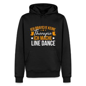 Ich brauche keine Therapie ich mache Line Dance - Männer Premium Bio Hoodie - Schwarz - Vorne - Nico (187cm)