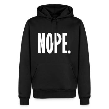 Nope - Männer Premium Bio Hoodie - Schwarz - Vorne - Nico (187cm)