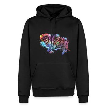 Tigre à dents de sabre - Sweat à capuche Premium bio Homme - noir - Devant - Nico (187cm)