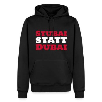 Stubaital statt Dubai Österreich Alpen Ski Tirol - Männer Premium Bio Hoodie - Schwarz - Vorne - Nico (187cm)