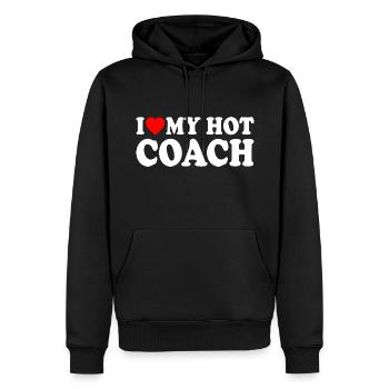 I love my hot coach - Sweat à capuche Premium bio Homme - noir - Devant - Nico (187cm)