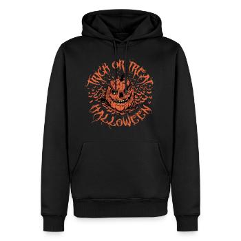 Halloween Scary Pumpkin Head - Sweat à capuche Premium bio Homme - noir - Devant - Nico (187cm)