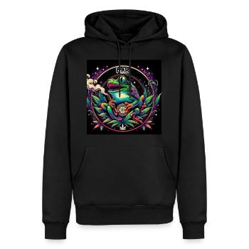 frog - Sweat à capuche Premium bio Homme - noir - Devant - Nico (187cm)