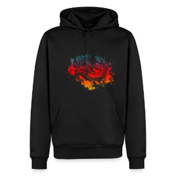 Chinesischer Drache - Männer Premium Bio Hoodie - Schwarz - Vorne - Nico (187cm)