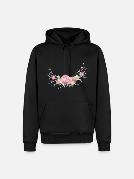 Rose branch. To personalize. - Men’s Premium Organic Hoodie - black
