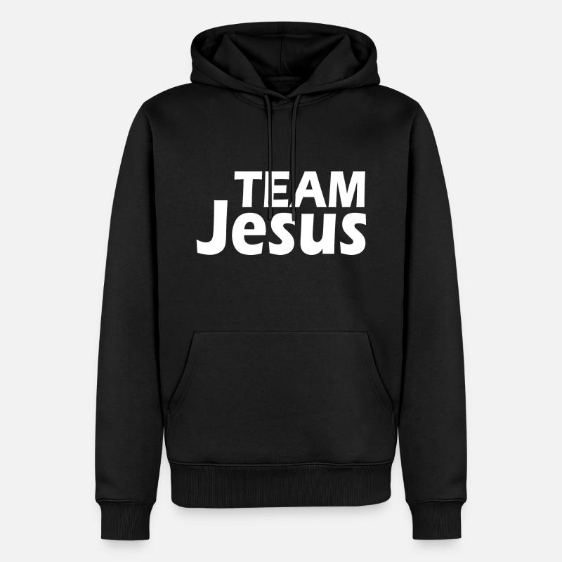 Team jesus - Männer Premium Bio Hoodie - Schwarz