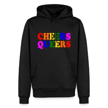 Cheers queers - Men’s Premium Organic Hoodie - black - Front - Nico (187cm)
