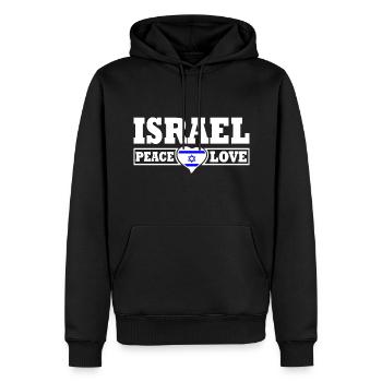 Israel - Männer Premium Bio Hoodie - Schwarz - Vorne - Nico (187cm)