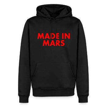 Made in mars - Männer Premium Bio Hoodie - Schwarz - Vorne - Nico (187cm)