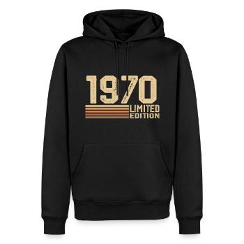 Jahrgang 1970 Geburtstag - 1970 Jahrgang 1970er Geschenk - Männer Premium Bio Hoodie - Schwarz - Vorne - Nico (187cm)