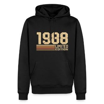 Jahrgang 1988 Geburtstag - 1988 Jahrgang 1988 Geschenk - Männer Premium Bio Hoodie - Schwarz - Vorne - Nico (187cm)