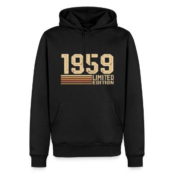 Né en 1959 anniversaire - Cadeau 1959 Vintage 1959 - Sweat à capuche Premium bio Homme - noir - Devant - Nico (187cm)