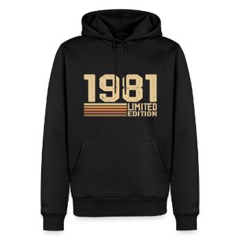 Jahrgang 1981 Geburtstag - Geschenk 1981 Jahrgang 1981 - Männer Premium Bio Hoodie - Schwarz - Vorne - Nico (187cm)