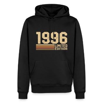 Jahrgang 1996 Geburtstag - Geschenk 1996 Jahrgang 1996 - Männer Premium Bio Hoodie - Schwarz - Vorne - Nico (187cm)