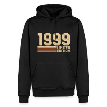 Né en 1999 anniversaire - Cadeau 1999 Vintage 1999 - Sweat à capuche Premium bio Homme - noir - Devant - Nico (187cm)