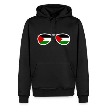 Palestine - Sweat à capuche Premium bio Homme - noir - Devant - Nico (187cm)