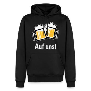 XAufuns! – 2 Bayrische Originale (3) - Männer Premium Bio Hoodie - Schwarz - Vorne - Nico (187cm)