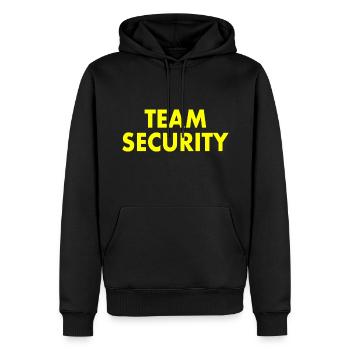 Team security - Sweat à capuche Premium bio Homme - noir - Devant - Nico (187cm)