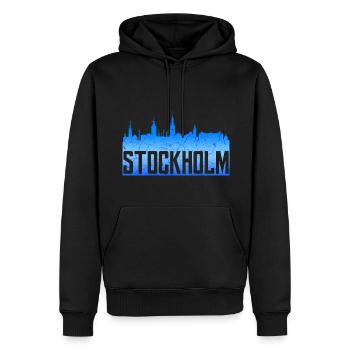 Stockholm - Sweat à capuche Premium bio Homme - noir - Devant - Nico (187cm)