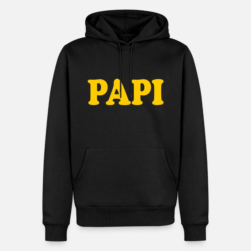 Papi - Sweat à capuche Premium bio Homme - noir