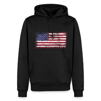 Drapeau des États-Unis d’Amérique États-Unis - Sweat à capuche Premium bio Homme - noir - Devant - Nico (187cm)