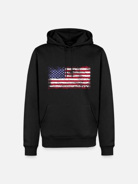 Drapeau des États-Unis d’Amérique États-Unis - Sweat à capuche Premium bio Homme - noir