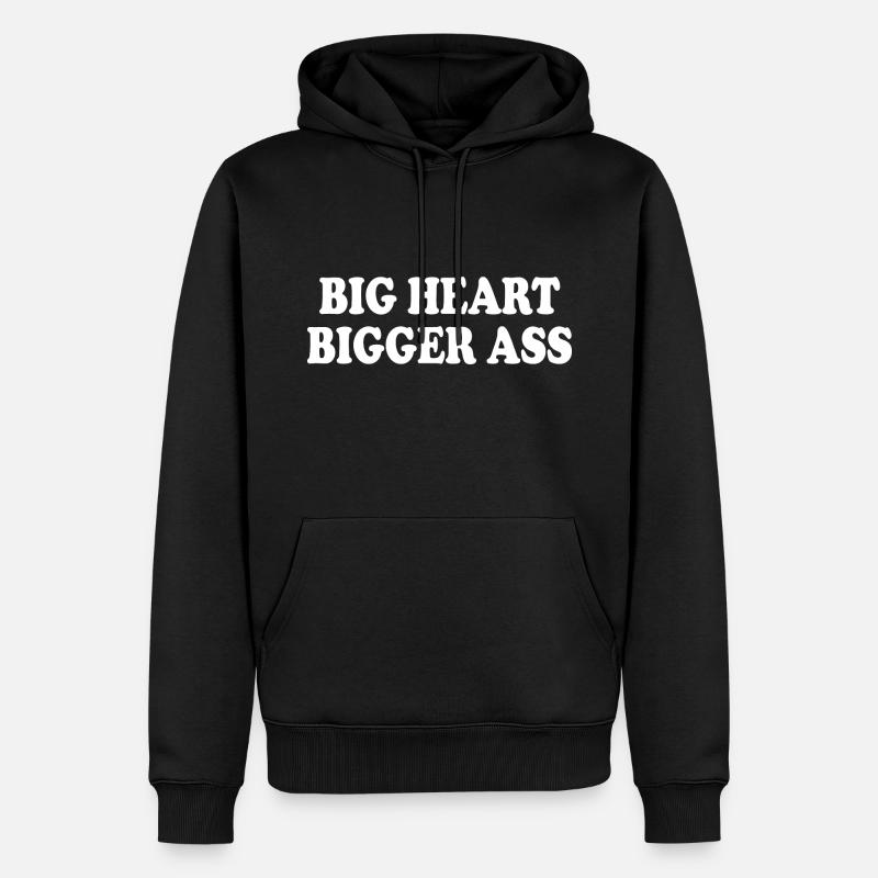 big heart bigger ass - Sweat à capuche Premium bio Homme - noir