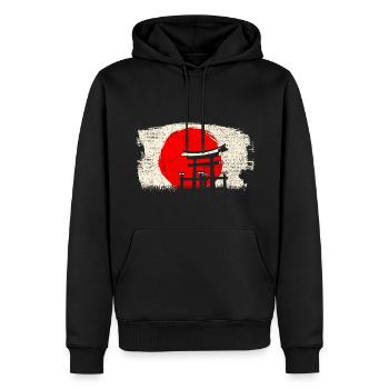 Architecture japonaise - Sweat à capuche Premium bio Homme - noir - Devant - Nico (187cm)