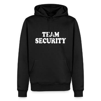 Team security - Sweat à capuche Premium bio Homme - noir - Devant - Nico (187cm)