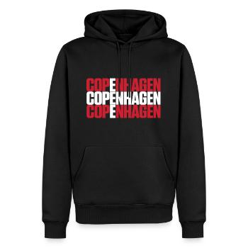 Copenhagen Dänemark Fahne - Männer Premium Bio Hoodie - Schwarz - Vorne - Nico (187cm)
