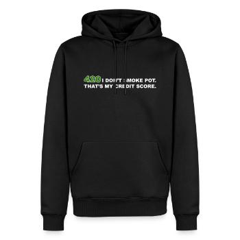 420 Ich rauche kein Gras, das ist meine Kreditwürdigkeit Gras - Männer Premium Bio Hoodie - Schwarz - Vorne - Nico (187cm)