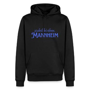 Stabil bleiben Mannheim - Männer Premium Bio Hoodie - Schwarz - Vorne - Nico (187cm)