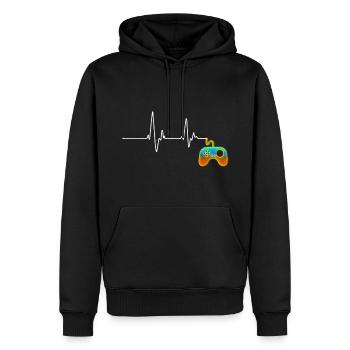 Game - Sweat à capuche Premium bio Homme - noir - Devant - Nico (187cm)